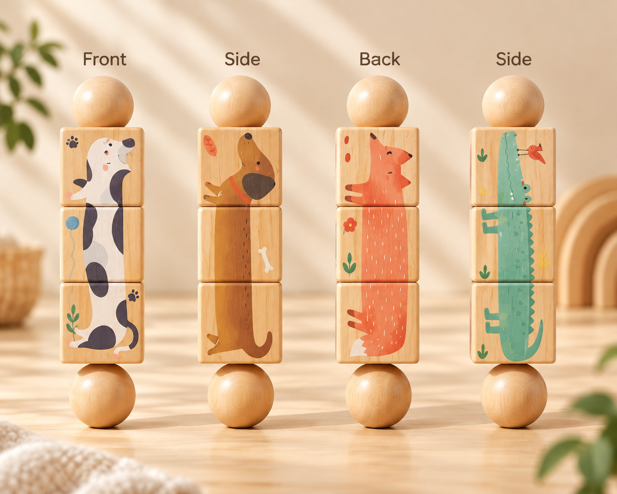 Kids' Handbell Wooden Animal Puzzle