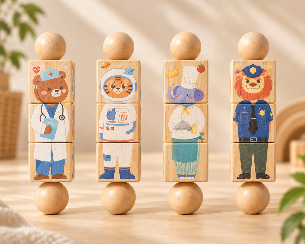 Kids' Handbell Wooden Animal Puzzle