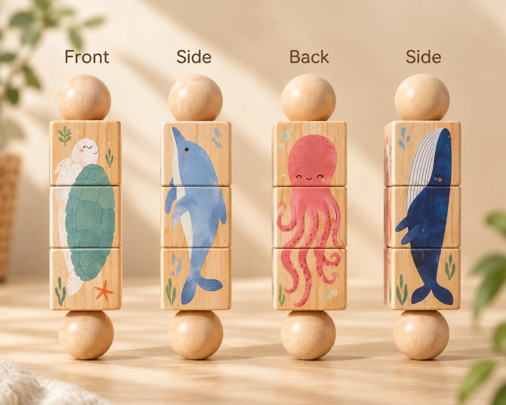 Kids' Handbell Wooden Animal Puzzle