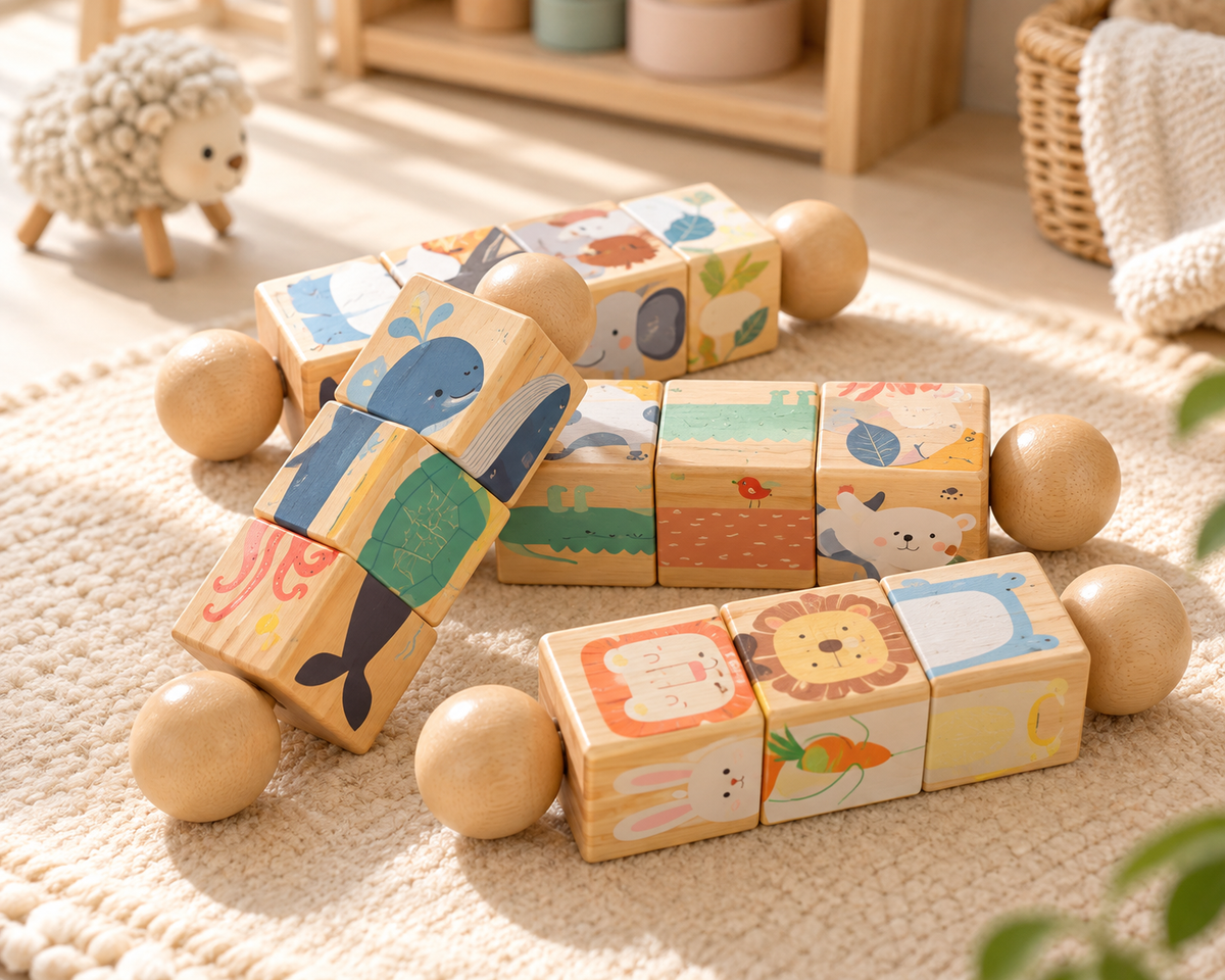 Kids' Handbell Wooden Animal Puzzle
